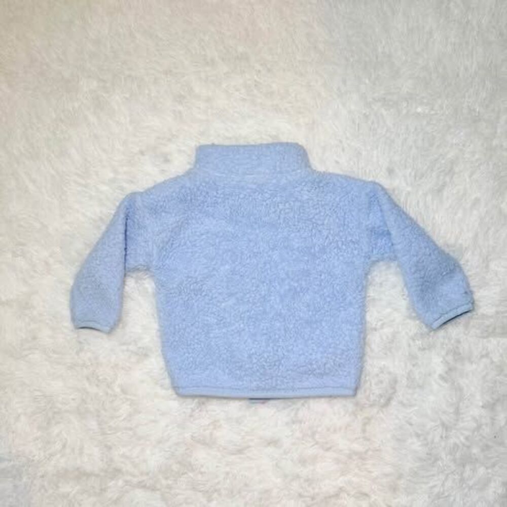 Baby Fleece Jacket 12M Blue Sherpa Zip Up Carter’s Lightweight - Picture 5 of 7